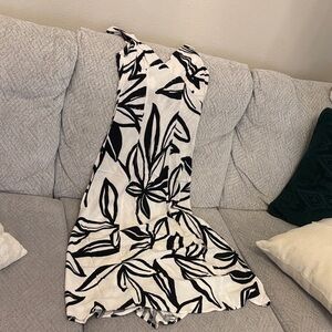 Chic Asymmetrical Black and White Dress